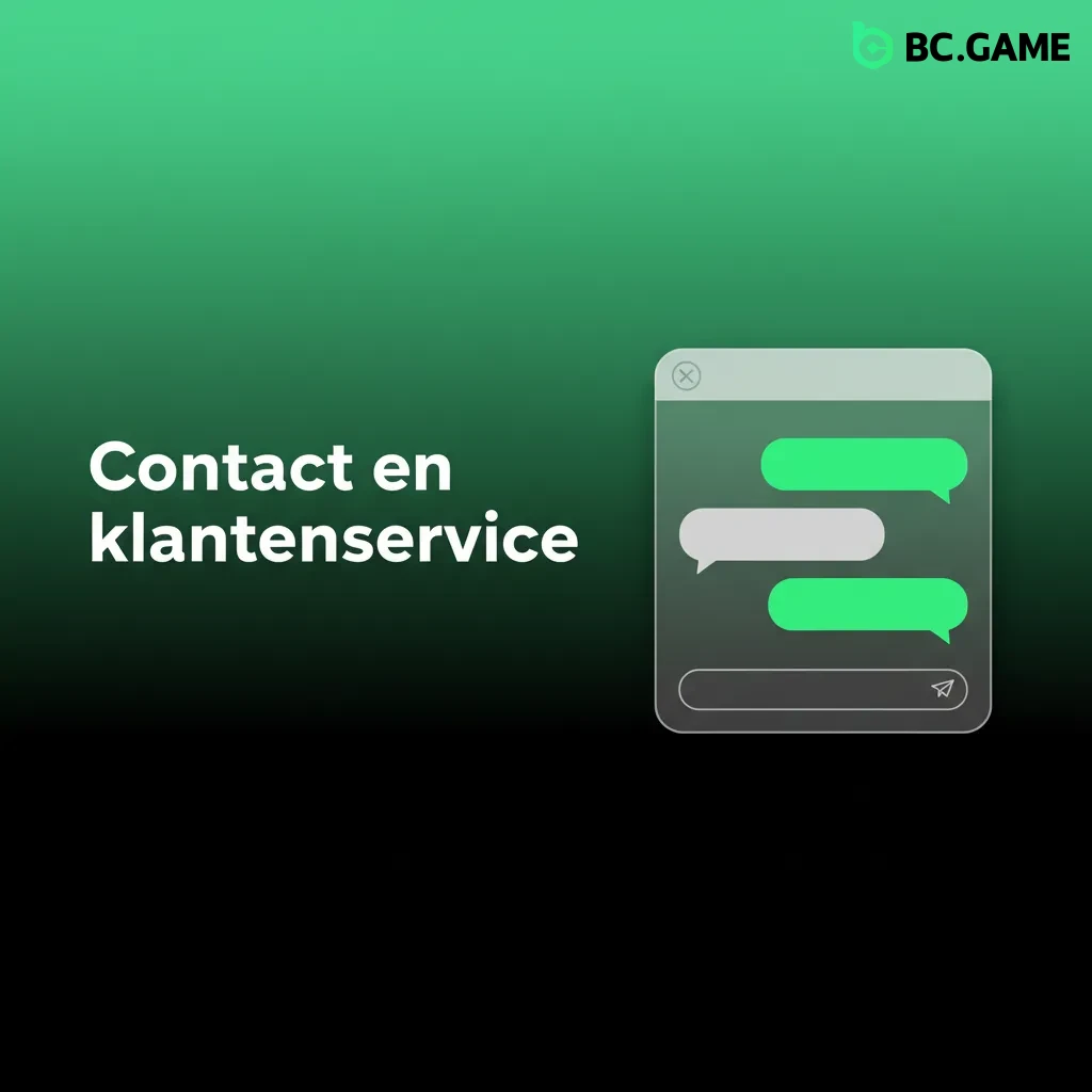 Contact en klantenservice 24/7: live chat, e-mail support@bc.game, helpcentrum, X/Telegram/Discord, verantwoord spelen.