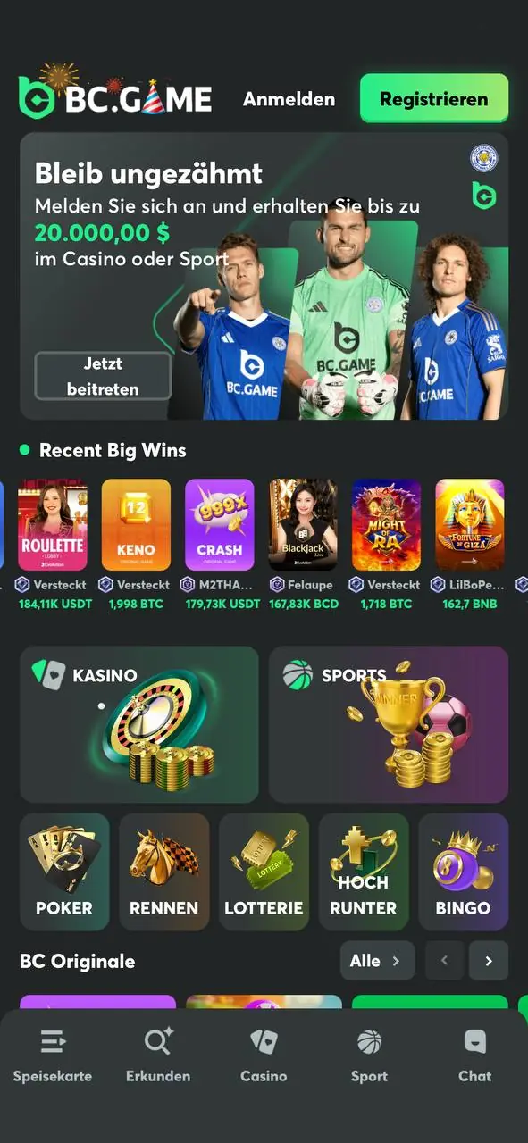 Geniet van de handige app van BC Game.