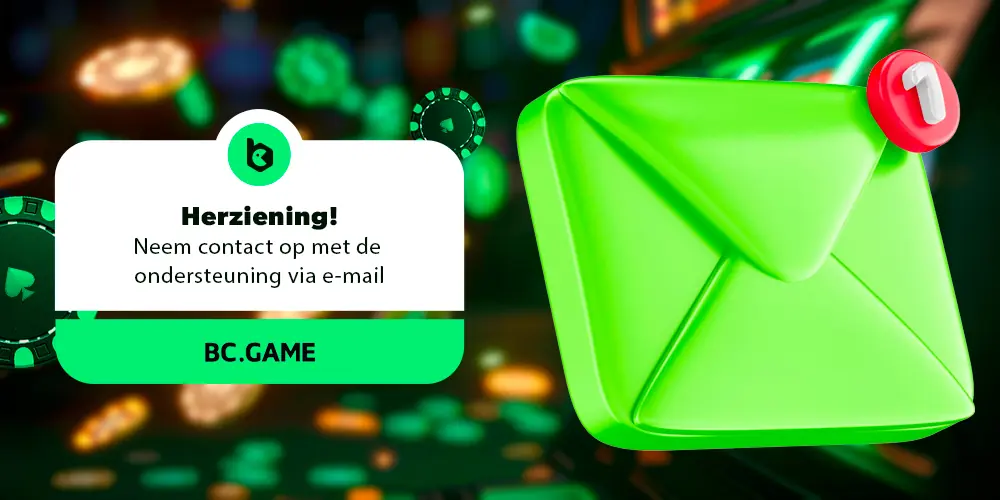 Neem contact op met de ondersteuning via e-mail